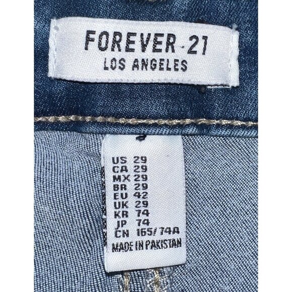 Forever 21 Womens Denim Jean Shorts Size 29 (8/10) 5 pockets Blue - Picture 3 of 4